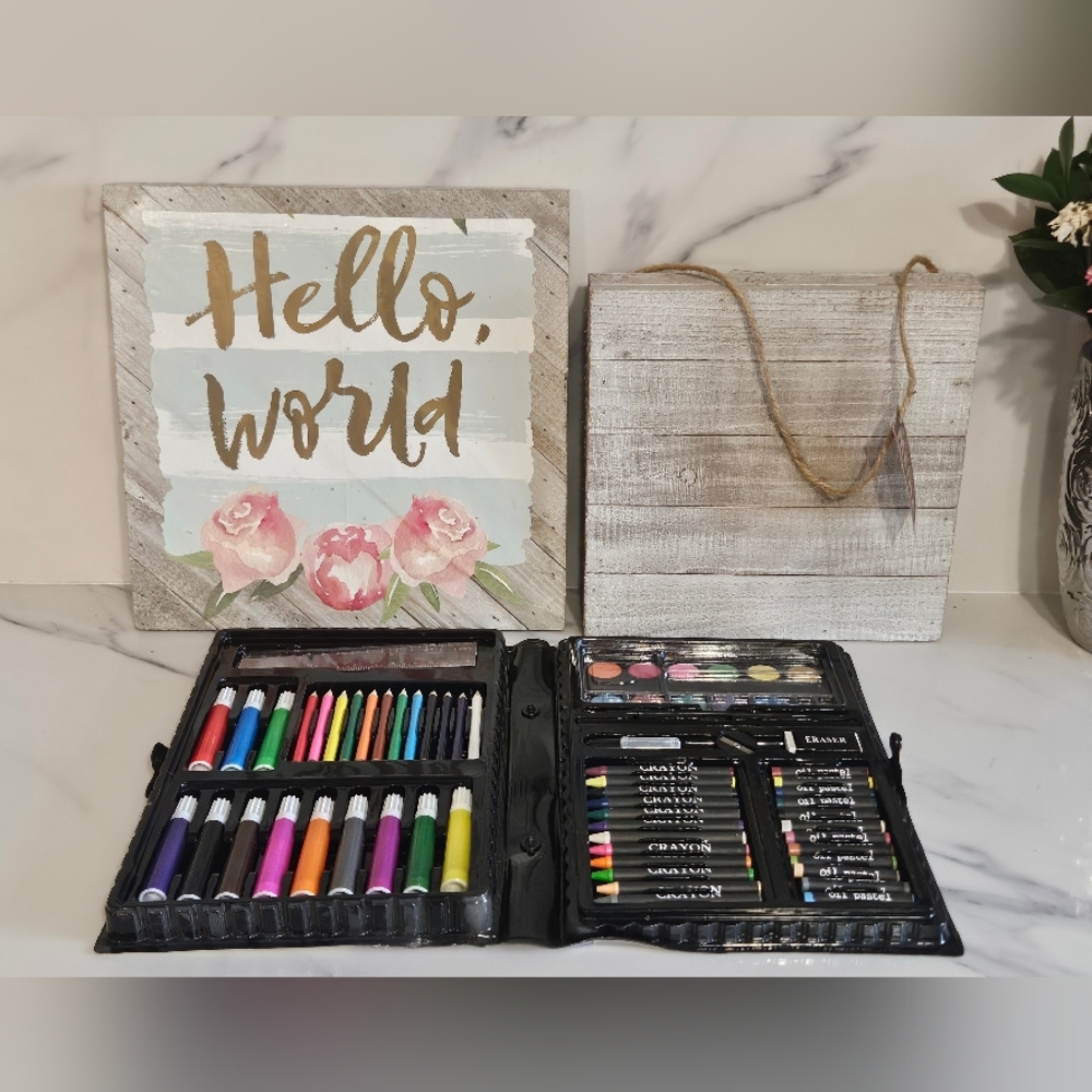 ☆ Artists & Homeschoolers Kit -  Blank Box Sign &  Watercolor Paint Palette ☆ - Picture 3 of 4